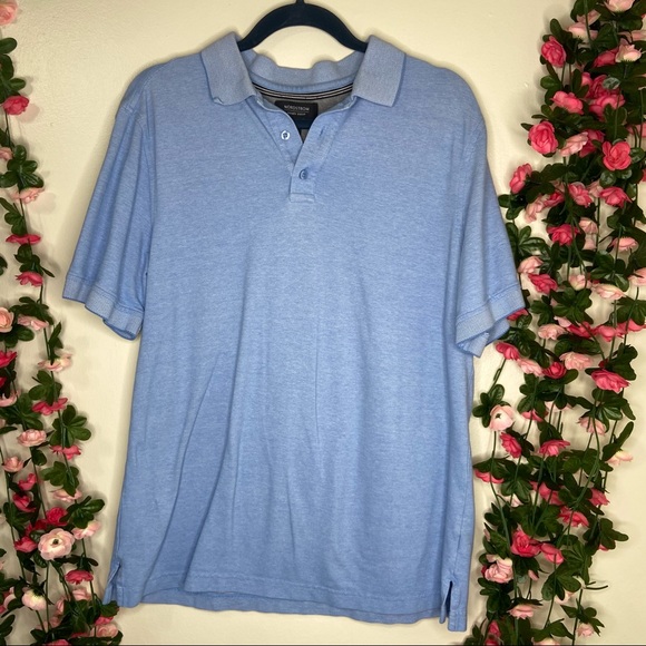 Nordstrom Mens Polo Shirt Light Blue Shortsleeve M